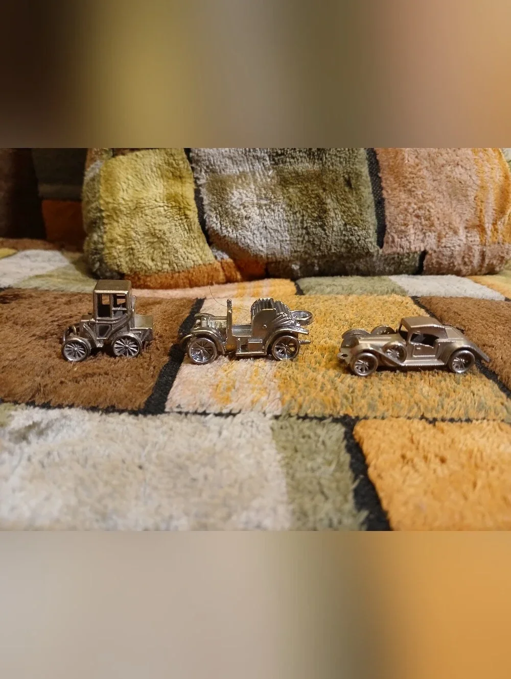 Silver Toy Car Set 3 Metallic Miniature Vehicles A